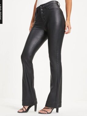 Vici Collection Howard High Rise Faux Leather Flare Pants